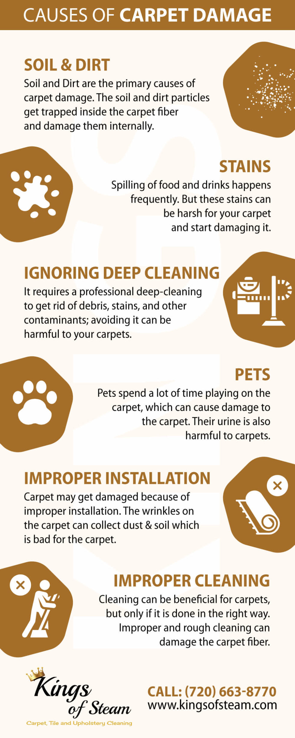 What Are The Cause Of Carpet Damage [Infographic] - Kings Of Steam ...